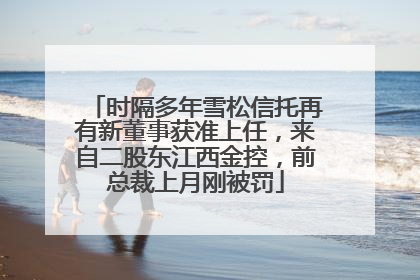 时隔多年雪松信托再有新董事获准上任，来自二股东江西金控，前总裁上月刚被罚