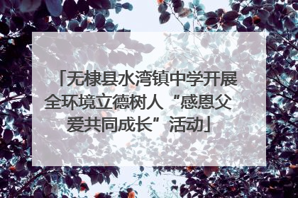 无棣县水湾镇中学开展全环境立德树人“感恩父爱共同成长”活动