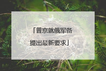 普京就俄军备提出最新要求