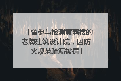 曾参与检测黄鹤楼的老牌建筑设计院，因防火规范疏漏被罚