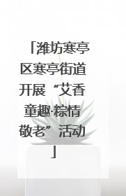 潍坊寒亭区寒亭街道开展“艾香童趣·粽情敬老”活动
