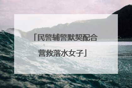 民警辅警默契配合 营救落水女子
