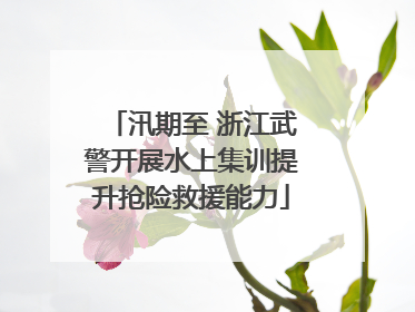 汛期至 浙江武警开展水上集训提升抢险救援能力