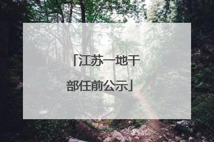 江苏一地干部任前公示