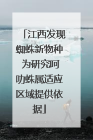 江西发现蜘蛛新物种 为研究呵叻蛛属适应区域提供依据