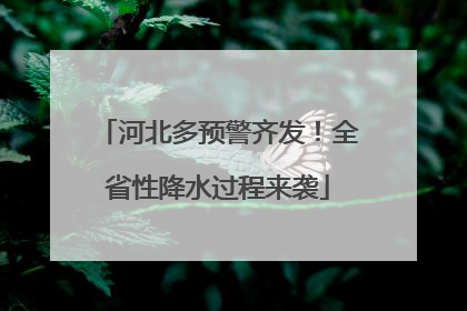 河北多预警齐发！全省性降水过程来袭