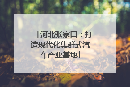河北张家口：打造现代化集群式汽车产业基地