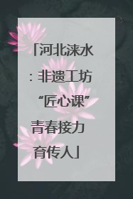 河北涞水：非遗工坊“匠心课” 青春接力育传人
