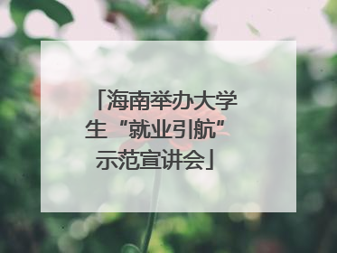 海南举办大学生“就业引航”示范宣讲会