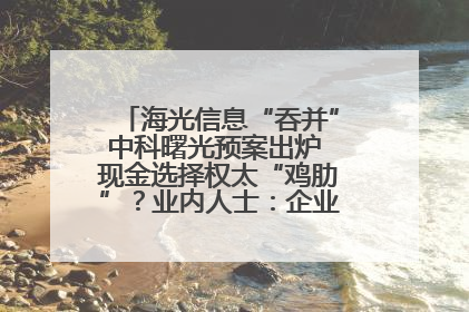 海光信息“吞并”中科曙光预案出炉 现金选择权太“鸡肋”？业内人士：企业不想大量现金流出