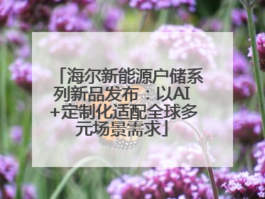 海尔新能源户储系列新品发布：以AI+定制化适配全球多元场景需求