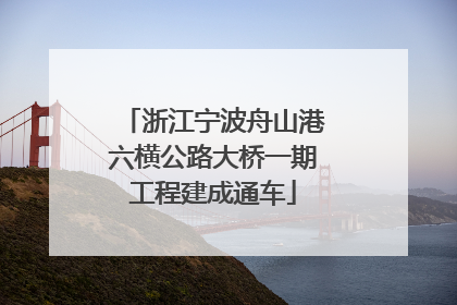浙江宁波舟山港六横公路大桥一期工程建成通车