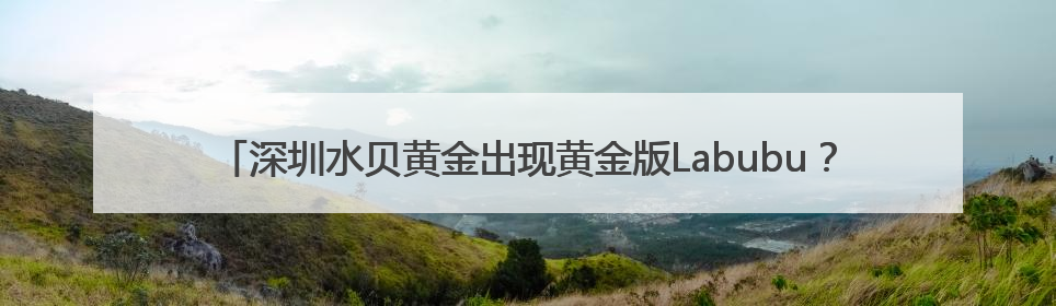 深圳水贝黄金出现黄金版Labubu？商家：只是相似，克重小，仅需几百元