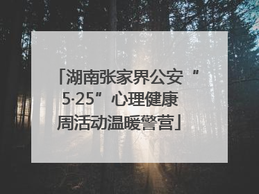 湖南张家界公安“5·25”心理健康周活动温暖警营