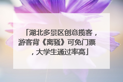 湖北多景区创意揽客，游客背《离骚》可免门票，大学生通过率高