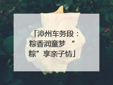 漳州车务段：粽香润童梦 “粽”享亲子情