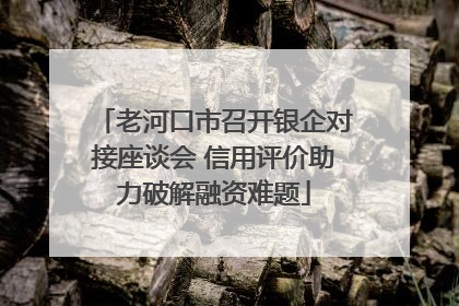 老河口市召开银企对接座谈会 信用评价助力破解融资难题