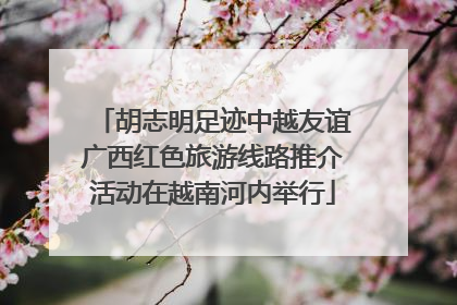 胡志明足迹中越友谊广西红色旅游线路推介活动在越南河内举行