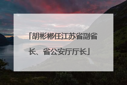 胡彬郴任江苏省副省长、省公安厅厅长