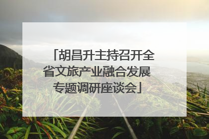 胡昌升主持召开全省文旅产业融合发展专题调研座谈会