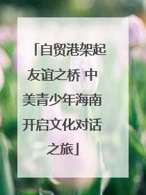 自贸港架起友谊之桥 中美青少年海南开启文化对话之旅