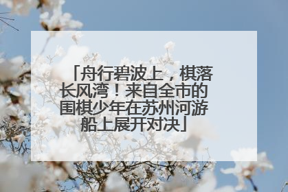 舟行碧波上，棋落长风湾！来自全市的围棋少年在苏州河游船上展开对决
