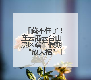 藏不住了！连云港云台山景区端午假期“放大招”