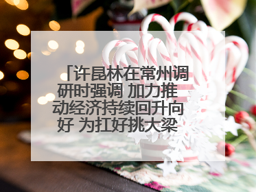 许昆林在常州调研时强调 加力推动经济持续回升向好 为扛好挑大梁责任多作贡献