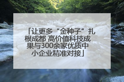 让更多“金种子”扎根成都 高价值科技成果与300余家优质中小企业精准对接