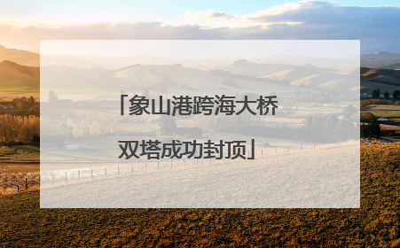 象山港跨海大桥双塔成功封顶