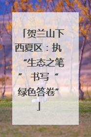 贺兰山下西夏区：执“生态之笔” 书写“绿色答卷”