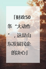 财政50条“大动作”，这是山东发展民企的决心