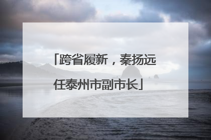 跨省履新，秦扬远任泰州市副市长