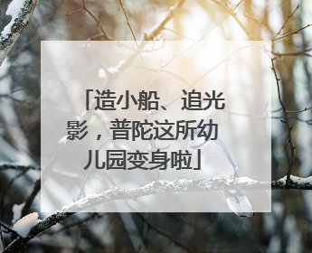 造小船、追光影，普陀这所幼儿园变身啦
