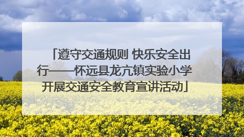 遵守交通规则 快乐安全出行——怀远县龙亢镇实验小学开展交通安全教育宣讲活动