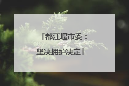 都江堰市委：坚决拥护决定