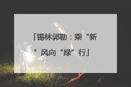 锡林郭勒：乘“新”风向“绿”行
