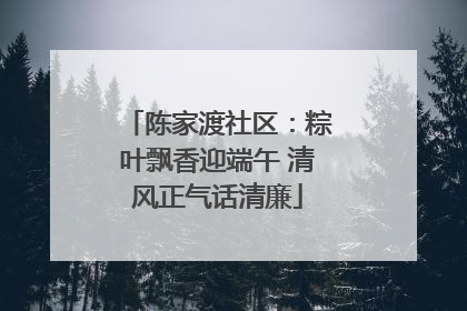 陈家渡社区：粽叶飘香迎端午 清风正气话清廉