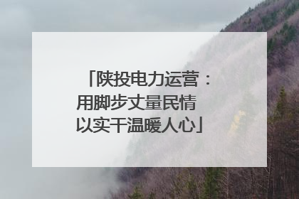 陕投电力运营：用脚步丈量民情 以实干温暖人心