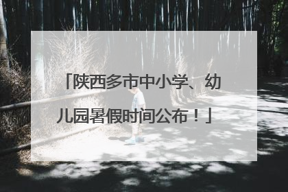 陕西多市中小学、幼儿园暑假时间公布！