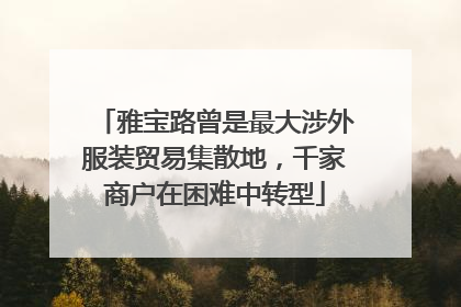 雅宝路曾是最大涉外服装贸易集散地，千家商户在困难中转型