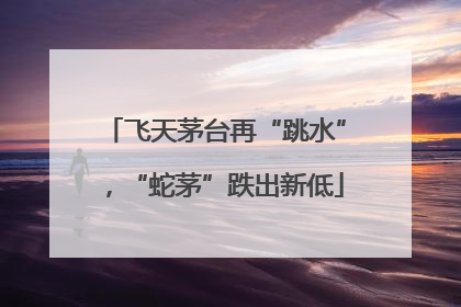 飞天茅台再“跳水”，“蛇茅”跌出新低