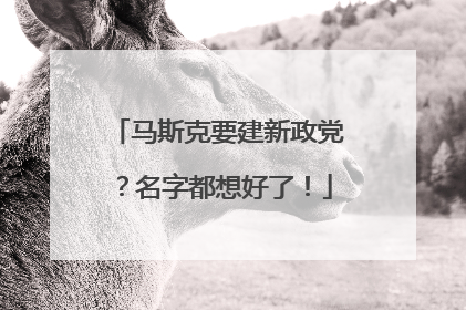 马斯克要建新政党？名字都想好了！