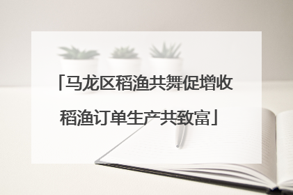 马龙区稻渔共舞促增收 稻渔订单生产共致富