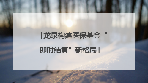 龙泉构建医保基金“即时结算”新格局