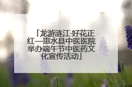 龙游涟江·好花正红—惠水县中医医院举办端午节中医药文化宣传活动