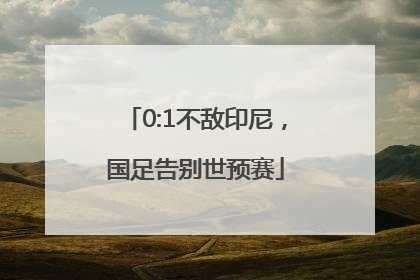 0:1不敌印尼，国足告别世预赛