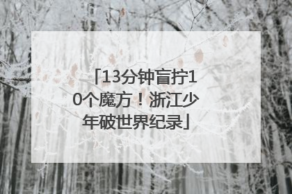 13分钟盲拧10个魔方！浙江少年破世界纪录