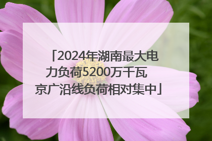 2024年湖南最大电力负荷5200万千瓦 京广沿线负荷相对集中