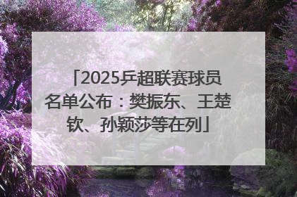 2025乒超联赛球员名单公布：樊振东、王楚钦、孙颖莎等在列